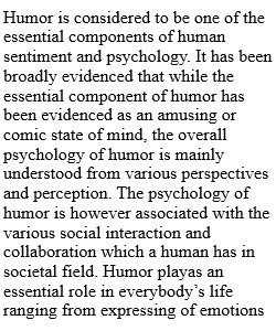 Discussions of humor in Martin’s text The Psychology of Humor: Psychology of Humor Paper